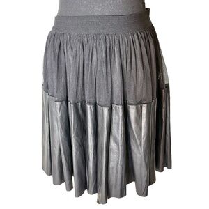 BELLATRIX Faux Leather Sheer Skirt Elastic Waistband Lined Festival Large